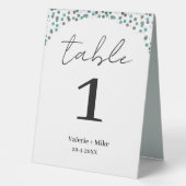 Plaque De Table Simple Noir Calligraphie Numéros de tableau Mariag (Recto)