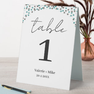 Plaque De Table Simple Noir Calligraphie Numéros de tableau Mariag