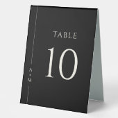 Plaque De Table Simple Noir Classique Élégant Numéro de table (Recto)