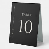 Plaque De Table Simple Noir Classique Élégant Numéro de table (Verso)