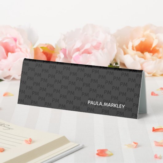 Plaque De Table Simple Plain Black Gray (In SItu (Mariage))