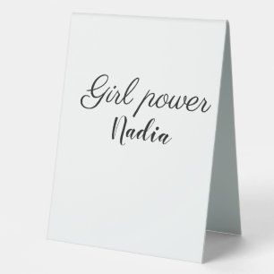 Plaque De Table simple pouvoir minimal des filles ajouter le nom t