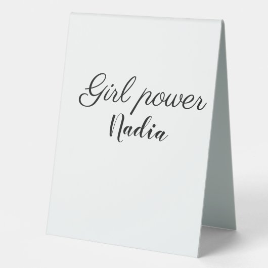 Plaque De Table simple pouvoir minimal des filles ajouter le nom t (Recto)