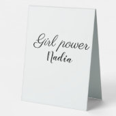 Plaque De Table simple pouvoir minimal des filles ajouter le nom t (Verso)