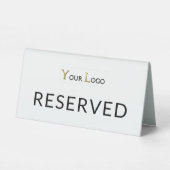 Plaque De Table Simple Réservé avec logo d'entreprise (Verso)