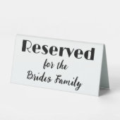 Plaque De Table Simple réservée à la famille Brides (Recto)