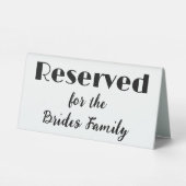 Plaque De Table Simple réservée à la famille Brides (Verso)