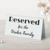 Plaque De Table Simple réservée à la famille Brides (En SItu (Tableau))