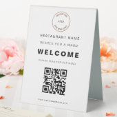 Plaque De Table Simple Restaurant Logo Menu QR Code Welcome Tablet (In SItu (Mariage))