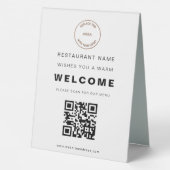 Plaque De Table Simple Restaurant Logo Menu QR Code Welcome Tablet (Verso)
