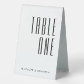 Plaque De Table Simple Rétro Noms Personnalisés Mariage Uni Blanc  (Verso)