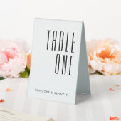 Plaque De Table Simple Rétro Noms Personnalisés Mariage Uni Blanc  (In SItu (Mariage))