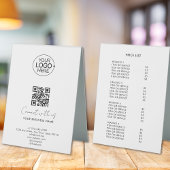 Plaque De Table Simple Script Connect With Us Logo QR Code Promo