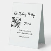 Plaque De Table Simple site de fête d'anniversaire code-barres QR  (Recto)