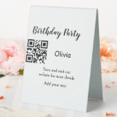 Plaque De Table Simple site de fête d'anniversaire code-barres QR  (In SItu (Mariage))