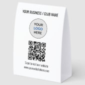 Plaque De Table Simple site Web Logo Code QR Papier Chevalet de Ta (Arrière)