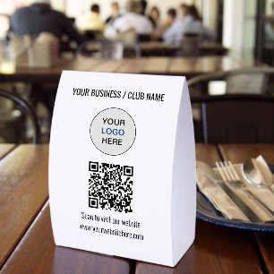 Plaque De Table Simple site Web Logo Code QR Papier Chevalet de Ta