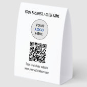 Plaque De Table Simple site Web Logo Code QR Papier Chevalet de Ta (Recto)