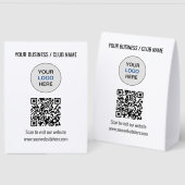 Plaque De Table Simple site Web Logo Code QR Papier Chevalet de Ta (Recto/Verso)