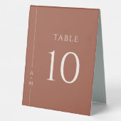 Plaque De Table Simple Terracotta Classic Élégant Numéro de table (Verso)