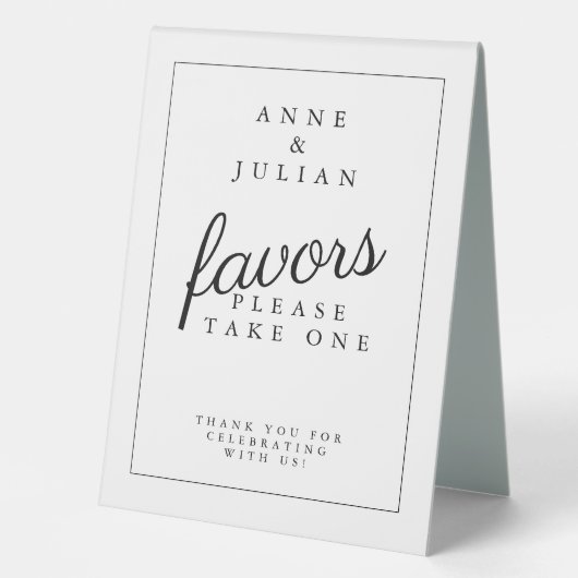 Plaque De Table Simple White Wedding Favor Table Tent (Recto)