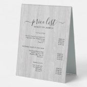 Plaque De Table Simples Élégant Salon Tarifs Table Tente Signal (Verso)