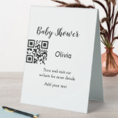 Plaque De Table Site Web de Baby Shower simple code barre QR ajout (En SItu (Tableau))