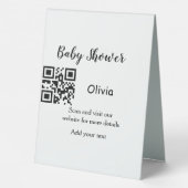 Plaque De Table Site Web de Baby Shower simple code barre QR ajout (Verso)