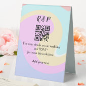 Plaque De Table Site web de mariage rsvp q r code ajouter nom text (In SItu (Mariage))