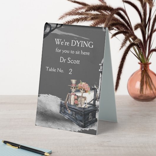 Plaque De Table Skeleton Couple Mariage (En SItu (Tableau))