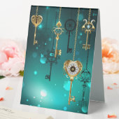 Plaque De Table Skeleton Keys on Green Background (In SItu (Mariage))