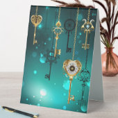 Plaque De Table Skeleton Keys on Green Background (En SItu (Tableau))