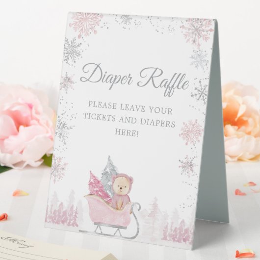 Plaque De Table Snowflake Hiver Baby shower Déchets Sonnette Raffi (In SItu (Mariage))