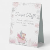 Plaque De Table Snowflake Hiver Baby shower Déchets Sonnette Raffi (Verso)