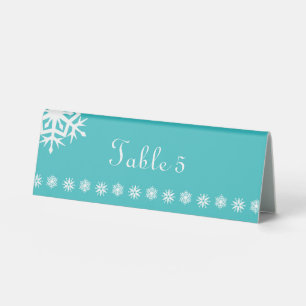 Plaque De Table Snowflakes d'hiver en Tente de Table Turquoise