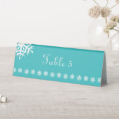 Plaque De Table Snowflakes d'hiver en Tente de Table Turquoise (En SItu (Tableau))