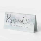 Plaque De Table Snowflakes hiver Mariage de script cardiaque Réser (Recto)