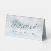 Plaque De Table Snowflakes Mariage d'hiver Réservé (Recto)