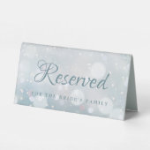 Plaque De Table Snowflakes Mariage d'hiver Réservé (Verso)