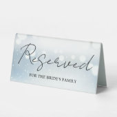 Plaque De Table Snowflakes Script réservé en hiver (Recto)
