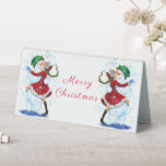 Plaque De Table Snowman and Girl Dancers Christmas Table Tente Sig<br><div class="desc">Table Tente Signes avec Happy Snowman and Girl Dance Tango Christmas Fun Dessin de dessin de dessin - Choisissez / Ajouter votre unique texte / nom / couleur - Faites votre cadeau Tente de tableau spécial - Redimensionnez et déplacez ou supprimez et ajoutez des éléments / texte avec outil de...</div>