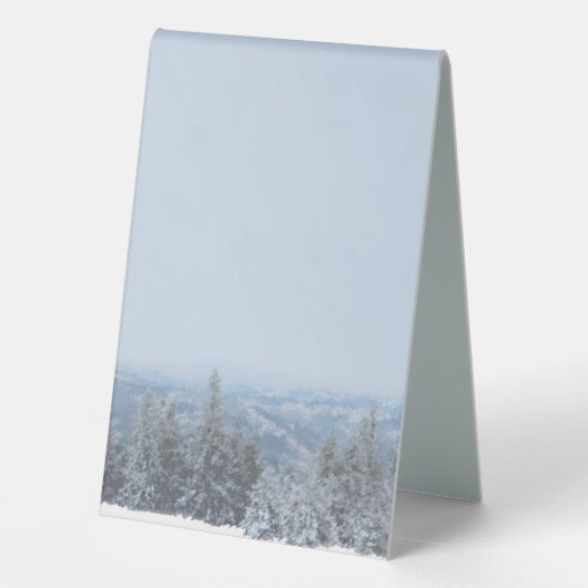 Plaque De Table Snowy Mountain Forest Apres Ski Mariage Event (Verso)