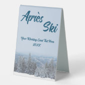Plaque De Table Snowy Mountain Forest Apres Ski Mariage Event (Recto)