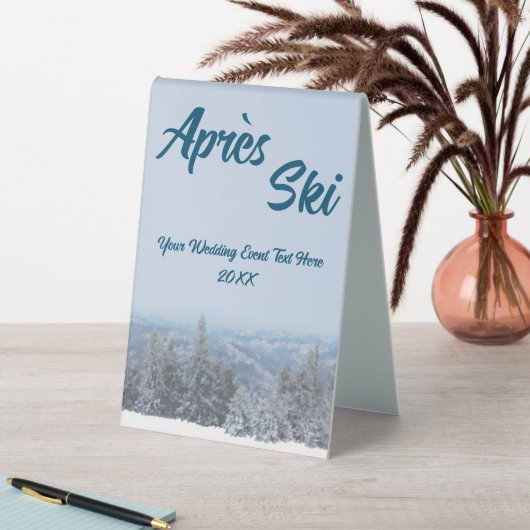 Plaque De Table Snowy Mountain Forest Apres Ski Mariage Event (En SItu (Tableau))
