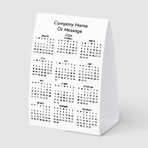 Plaque De Table Société de calendrier moderne 2026