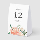 Plaque De Table Soft Peach Floral Wedding Table Number (Recto)
