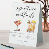 Plaque De Table Son Mariage d'été Signature Cocktails Menu (En SItu (Tableau))