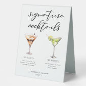 Plaque De Table Son Martini Signature Mariage Cocktails Menu (Recto)