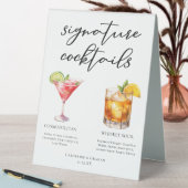 Plaque De Table Sophisticated Mariage Signature Cocktails Menu (En SItu (Tableau))