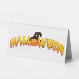 Plaque De Table Sorcière citrouille d'Halloween
